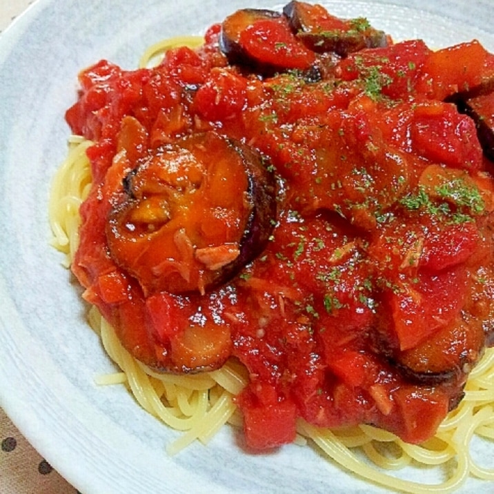 ✿ツナと茄子のミートソースパスタ❤